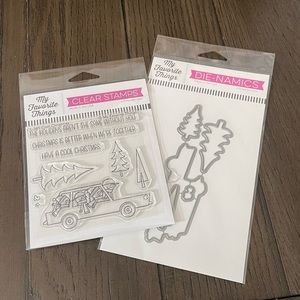 MY FAVORITE THINGS "Cool Christmas" 4"x3" clear stamp set & coordinating dies